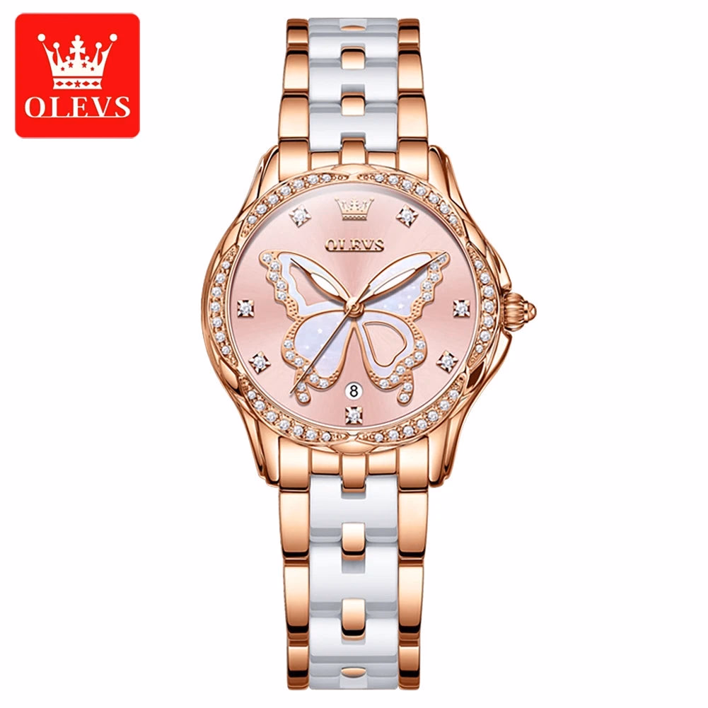 OLEVS Women's Luxury Diamond Stainless Steel Watch — image 7