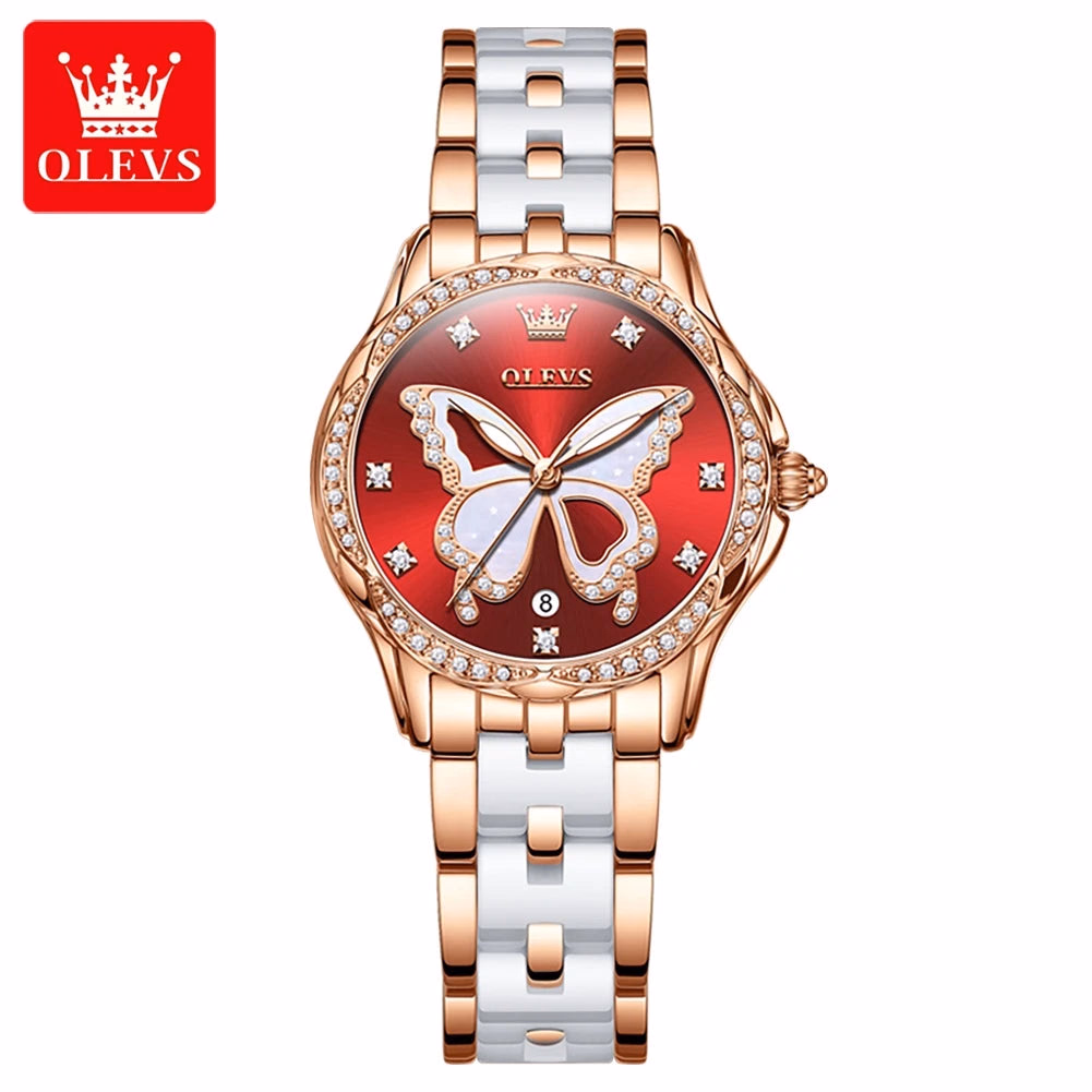 OLEVS Women's Luxury Diamond Stainless Steel Watch — image 9