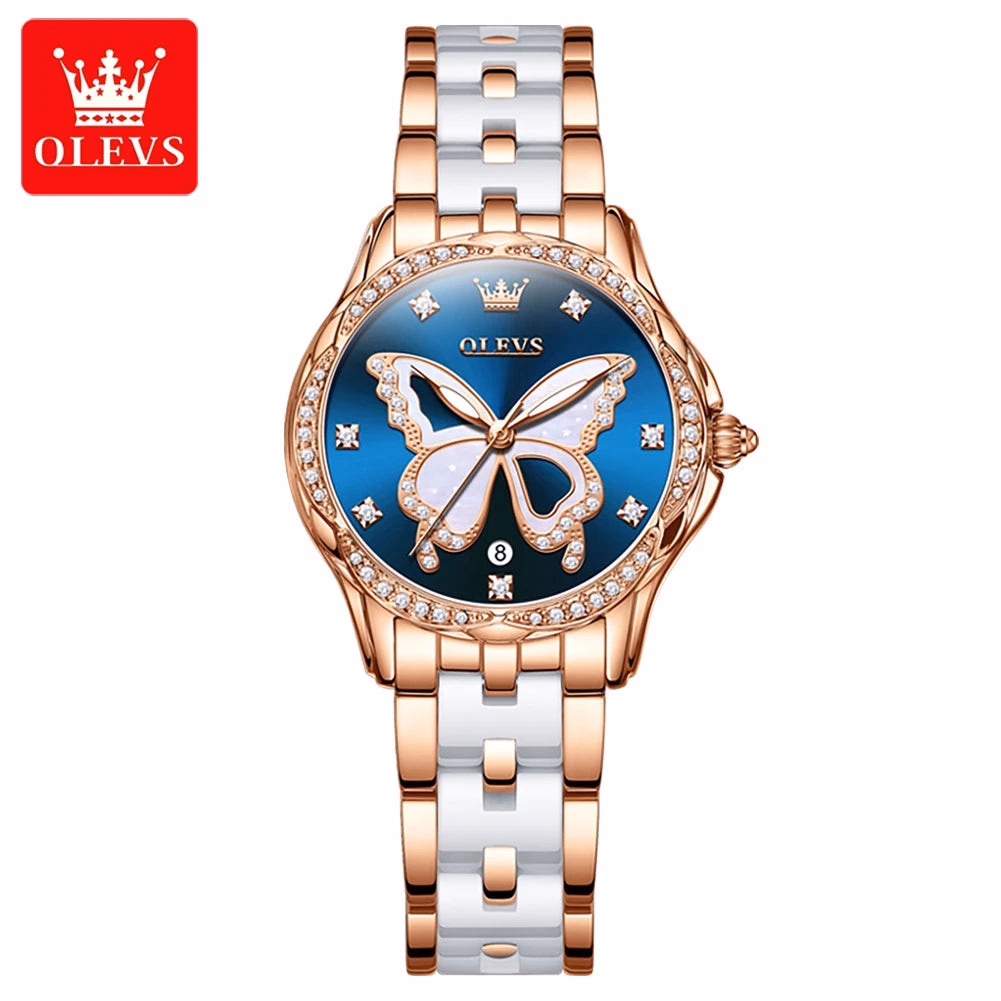 OLEVS Women's Luxury Diamond Stainless Steel Watch — image 8