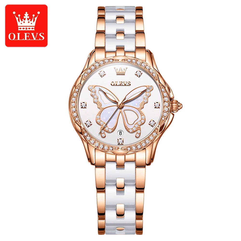 OLEVS Women's Luxury Diamond Stainless Steel Watch — image 10