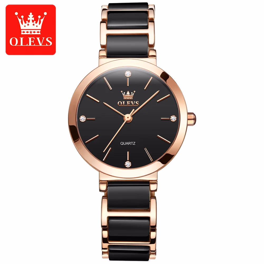 OLEVS Women's Luxury Ceramic Watch with Bracelet — image 7