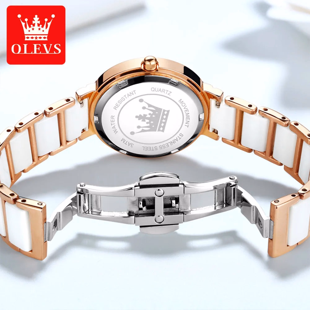 OLEVS Women's Luxury Ceramic Watch with Bracelet — image 5