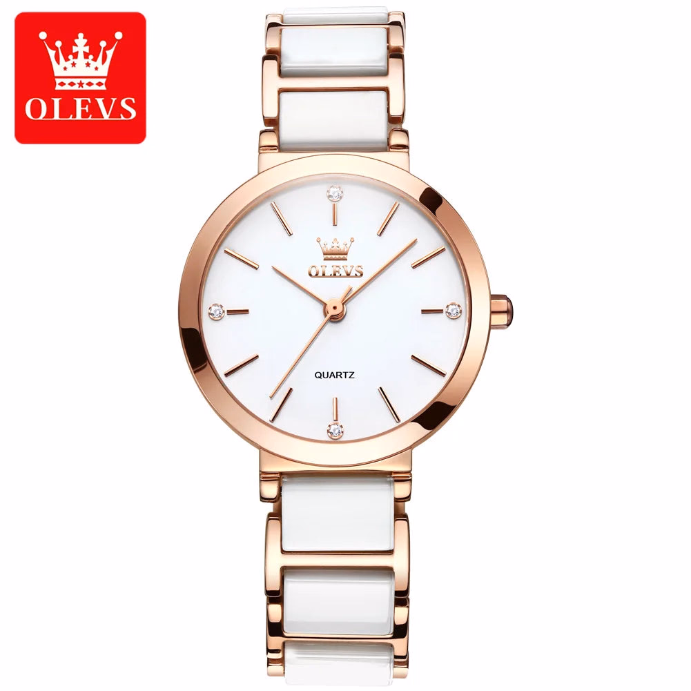 OLEVS Women's Luxury Ceramic Watch with Bracelet — image 8