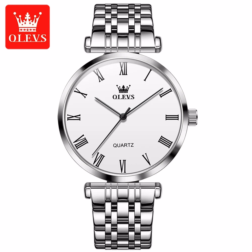 OLEVS Gold Stainless Steel Quartz Couple Watches — image 8