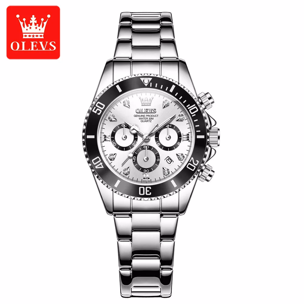 Olevs Women's Quartz Watch, Sport Chronograph, Luminous, Diamond Accents — image 10