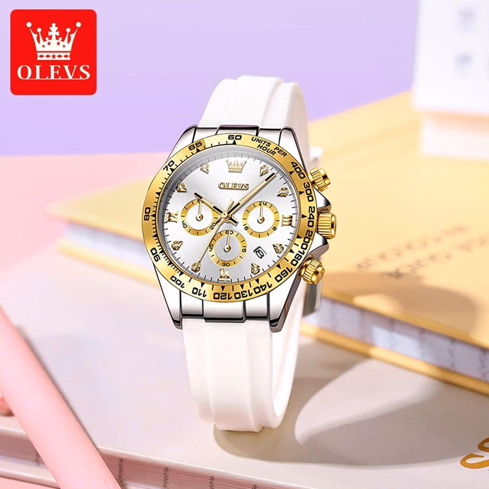 OLEVS Women's Quartz Chronograph Watch 38mm Waterproof — image 2