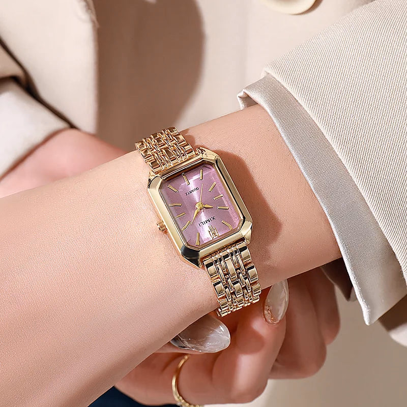 Luxury Women's Stainless Steel Square Quartz Watch — image 12
