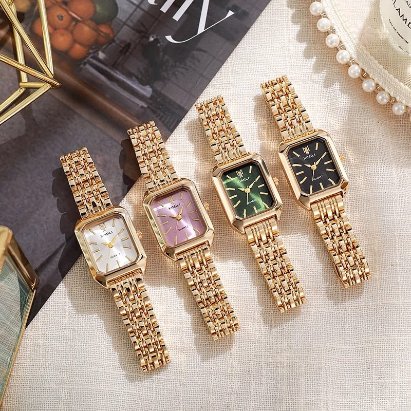 Luxury Women's Stainless Steel Square Quartz Watch — image 3