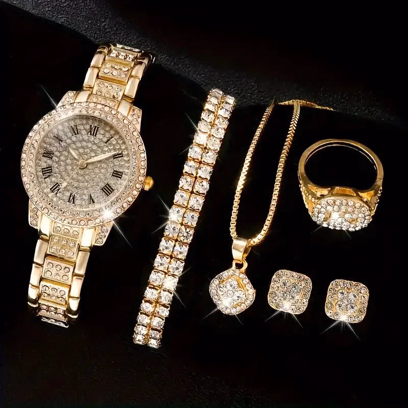 Women's Luxury Watch & Crystal Jewelry Set — image 2