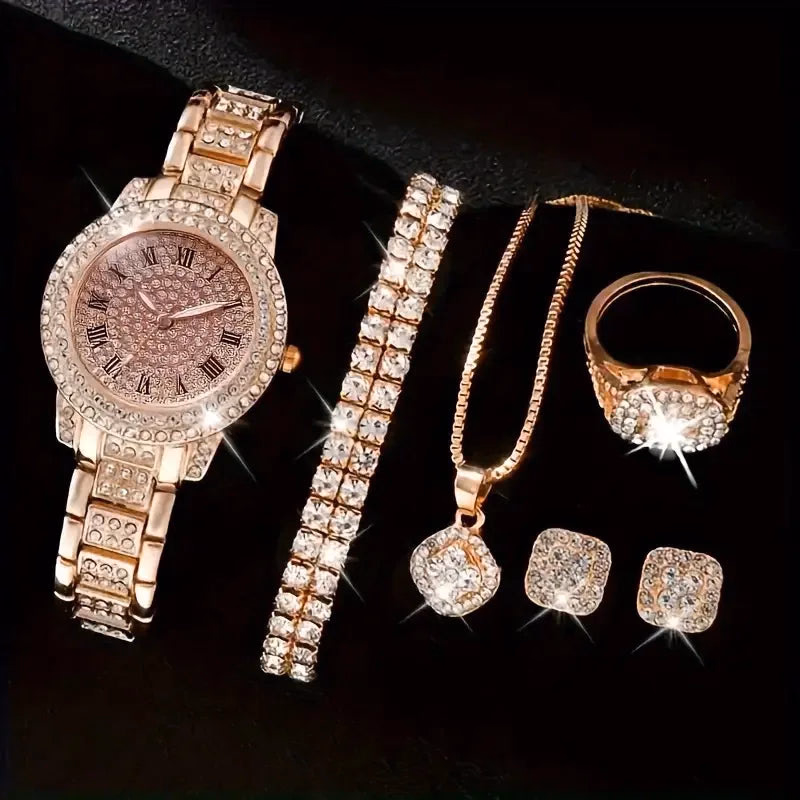 Women's Luxury Watch & Crystal Jewelry Set — image 4