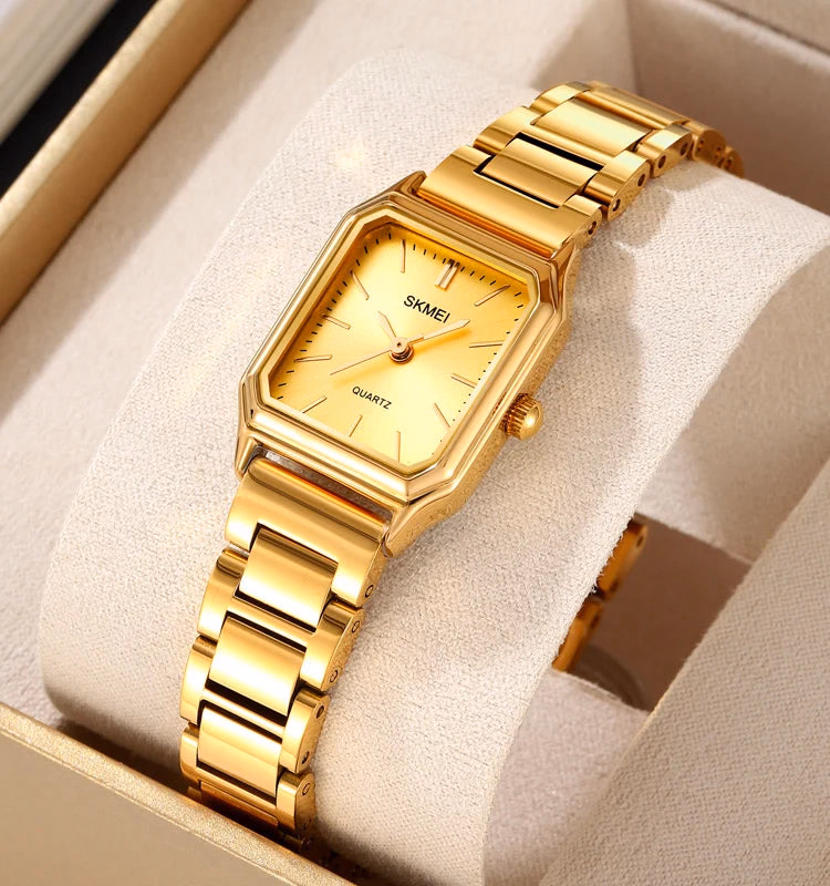 Women's Luxury Quartz Watch Stainless Steel Waterproof Square — image 4