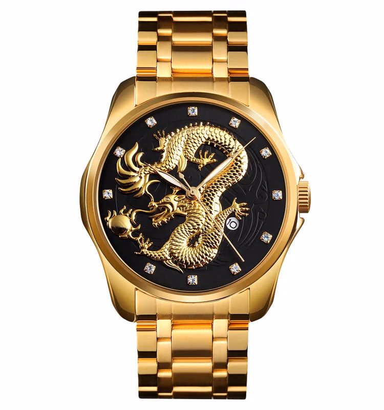 Men's Gold Dragon Quartz Watch — image 8