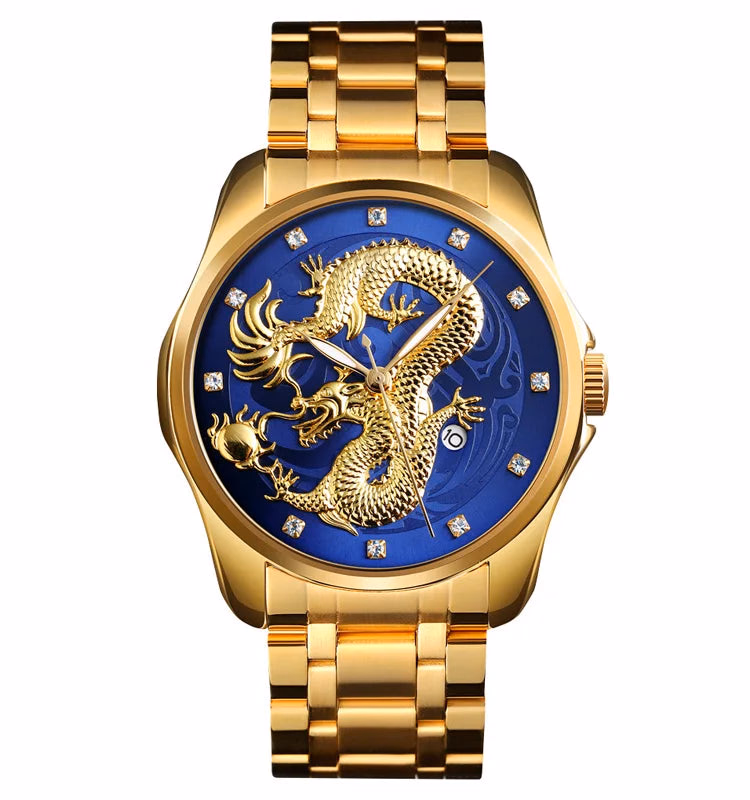 Men's Gold Dragon Quartz Watch — image 9