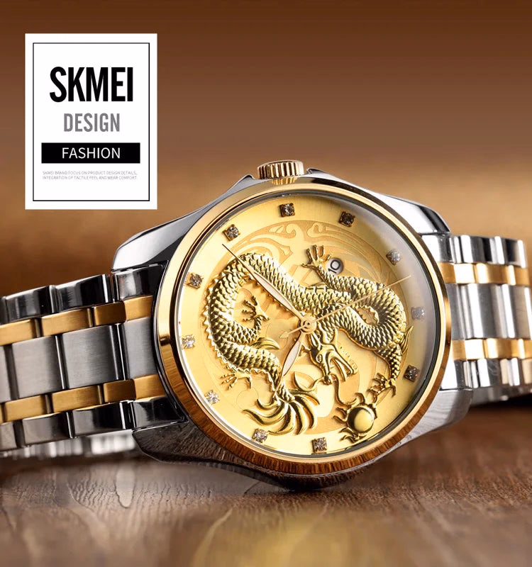 Men's Gold Dragon Quartz Watch — image 3