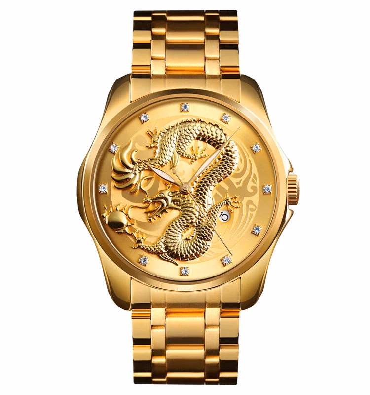 Men's Gold Dragon Quartz Watch — image 7