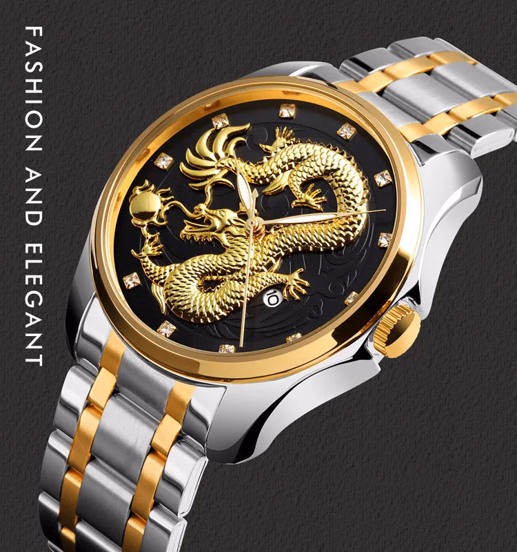 Men's Gold Dragon Quartz Watch — image 2