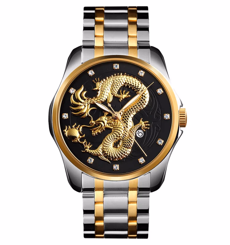 Men's Gold Dragon Quartz Watch — image 11