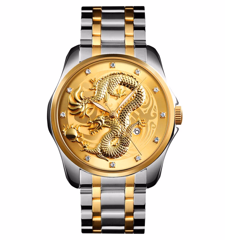 Men's Gold Dragon Quartz Watch — image 10