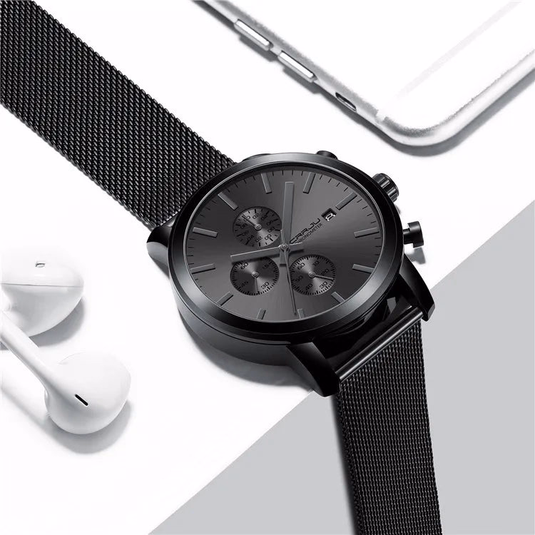 CRRJU Men's Luxury Stainless Steel Waterproof Quartz Watch — image 2