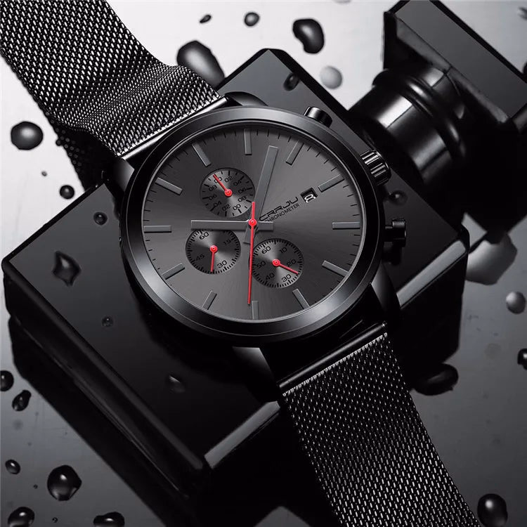 CRRJU Men's Luxury Stainless Steel Waterproof Quartz Watch — image 6