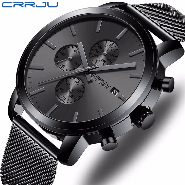 CRRJU Men's Luxury Stainless Steel Waterproof Quartz Watch — image 7