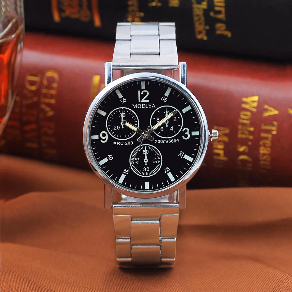 Men's Luxury Sports Quartz Watch, 38mm Alloy Case