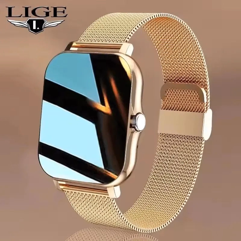 Men's 2026 Stainless Steel Smartwatch Waterproof Black/Gold