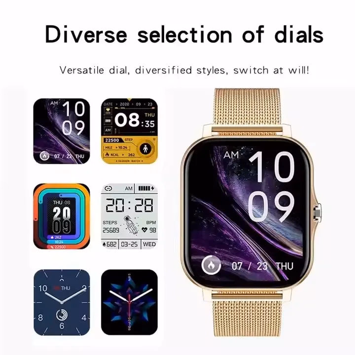 Men's 2026 Stainless Steel Smartwatch Waterproof Black/Gold — image 2