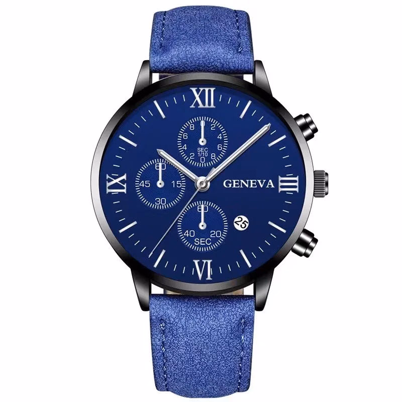 Men's Quartz Sports Watch with Leather Strap and Calendar — image 21