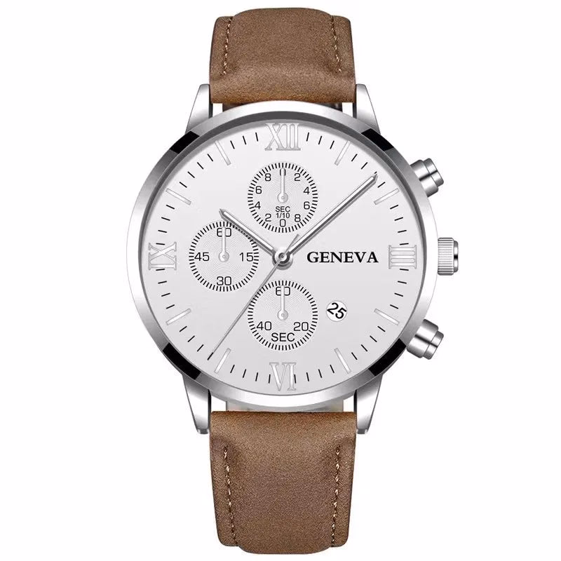 Men's Quartz Sports Watch with Leather Strap and Calendar — image 18