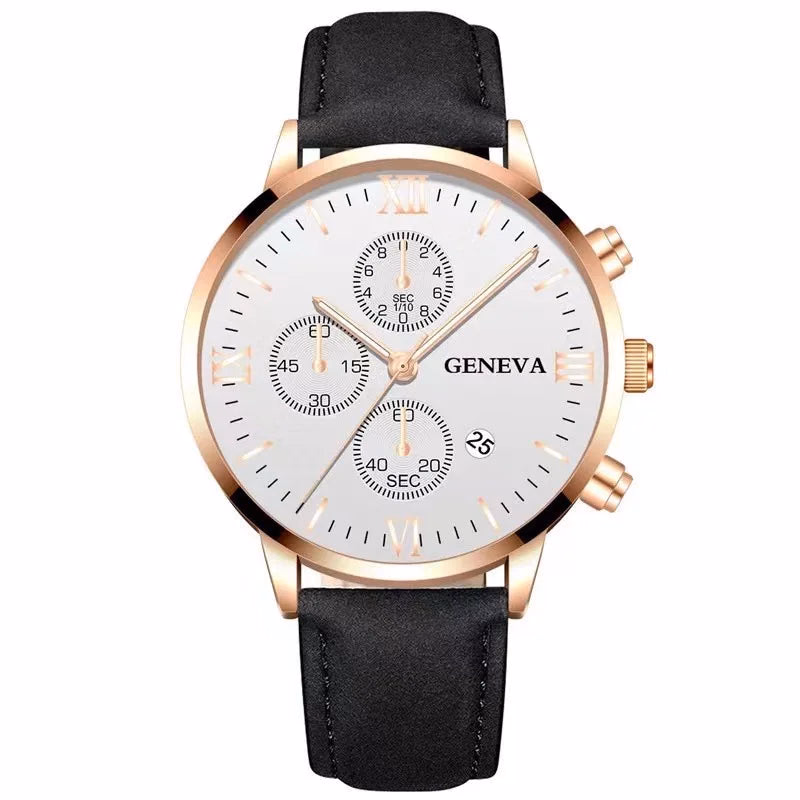 Men's Quartz Sports Watch with Leather Strap and Calendar — image 16