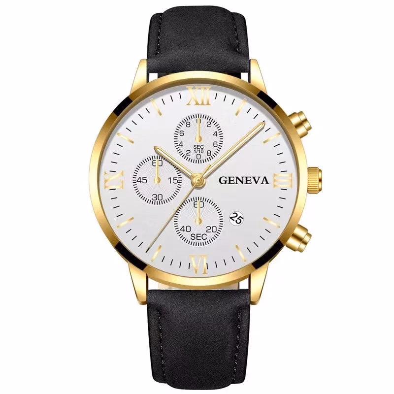 Men's Quartz Sports Watch with Leather Strap and Calendar — image 13