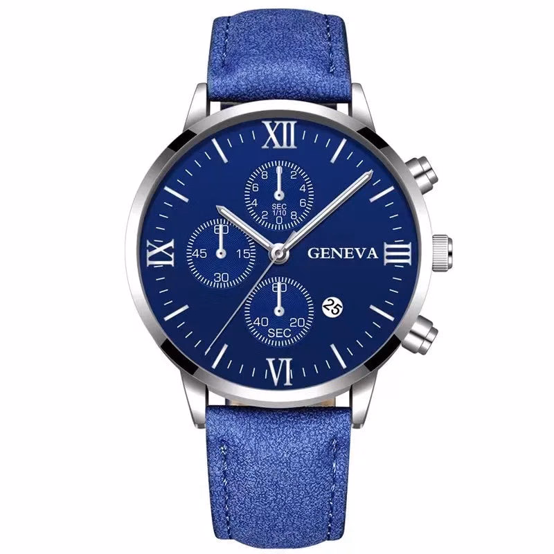 Men's Quartz Sports Watch with Leather Strap and Calendar — image 22