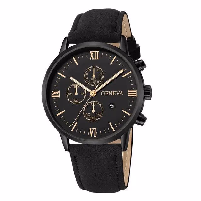 Men's Quartz Sports Watch with Leather Strap and Calendar — image 10
