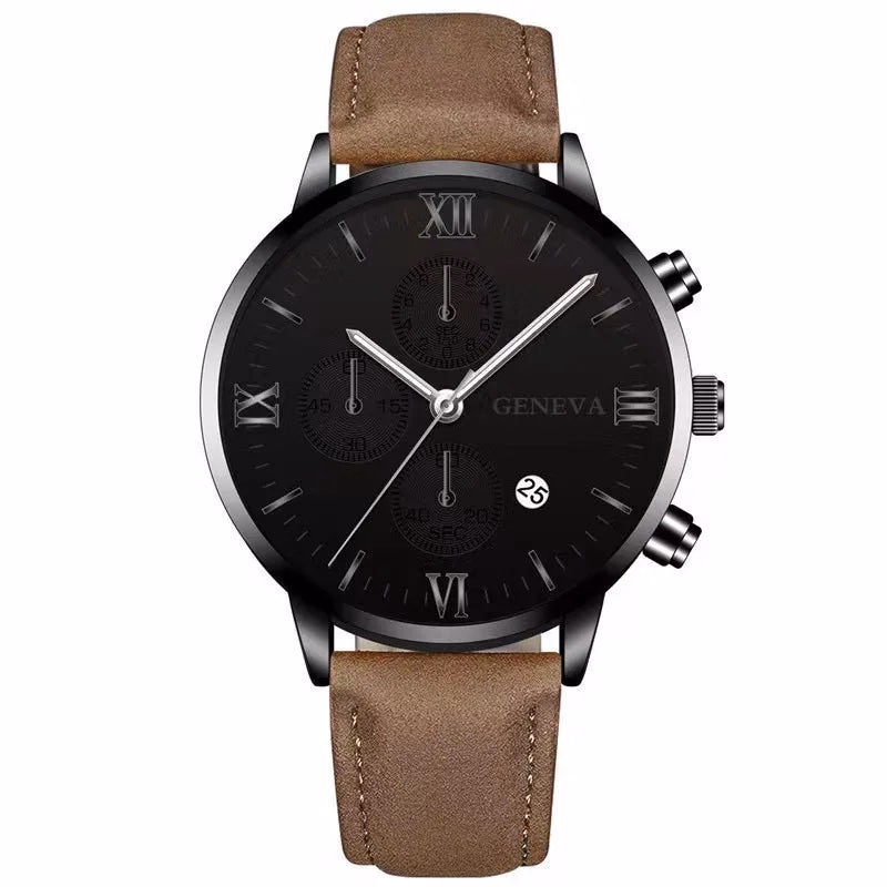 Men's Quartz Sports Watch with Leather Strap and Calendar — image 19