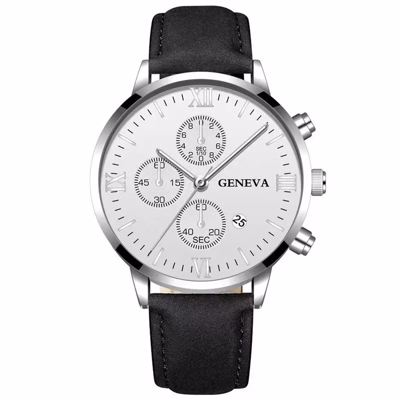 Men's Quartz Sports Watch with Leather Strap and Calendar — image 17