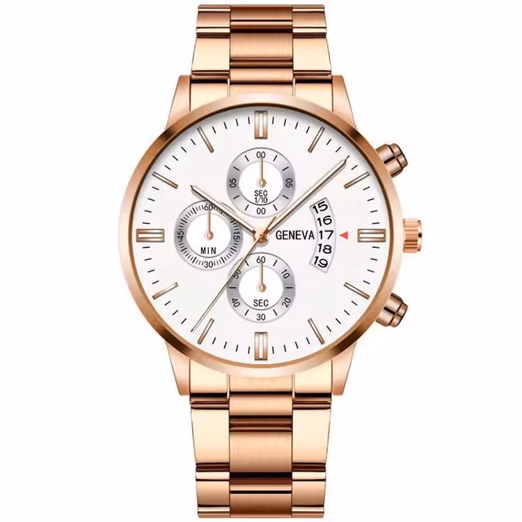 Men's Luxury Quartz Watch with Multifunctional Calendar 2024