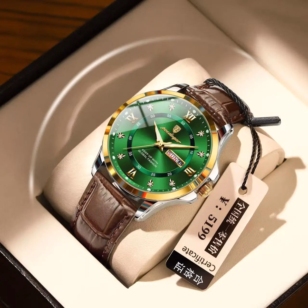 POEDAGAR 855 Men's Luxury Dual Calendar Waterproof Watch — image 10