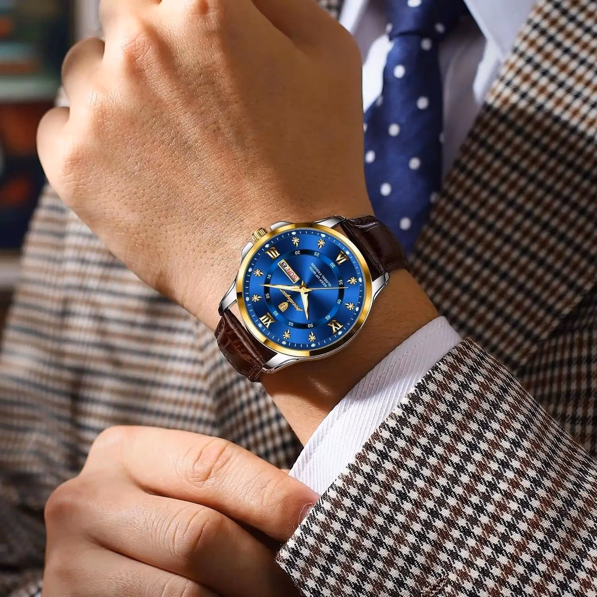 POEDAGAR 855 Men's Luxury Dual Calendar Waterproof Watch — image 3