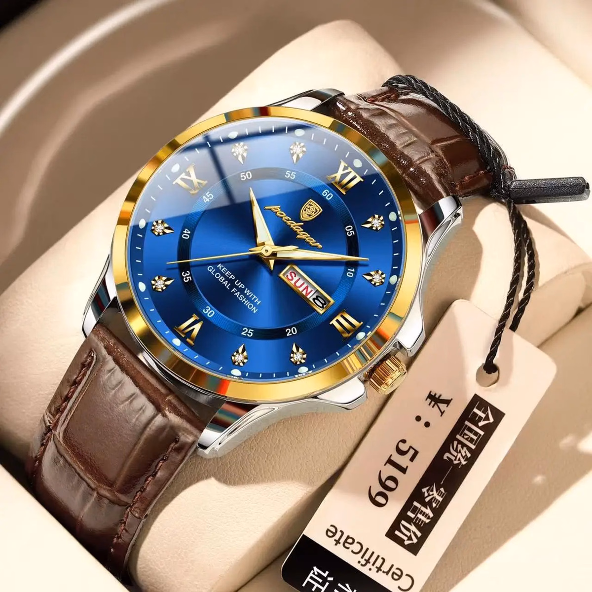POEDAGAR 855 Men's Luxury Dual Calendar Waterproof Watch — image 7