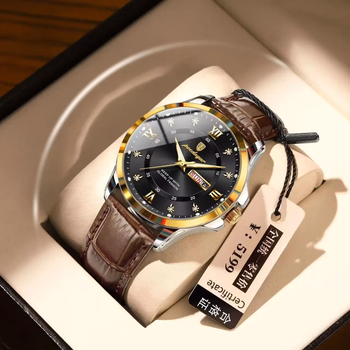 POEDAGAR 855 Men's Luxury Dual Calendar Waterproof Watch — image 9