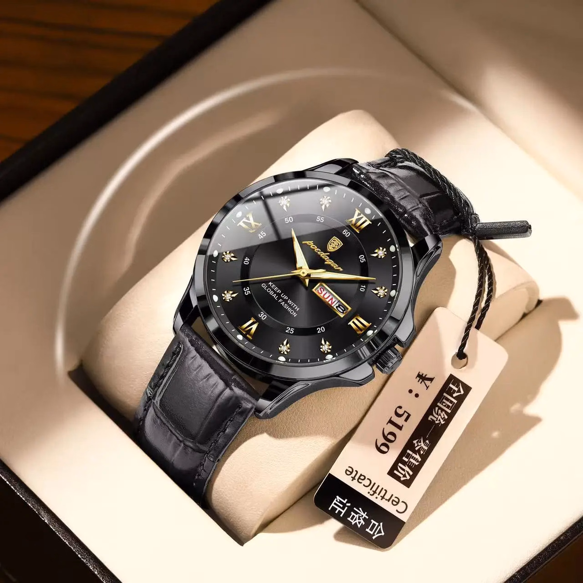 POEDAGAR 855 Men's Luxury Dual Calendar Waterproof Watch — image 14