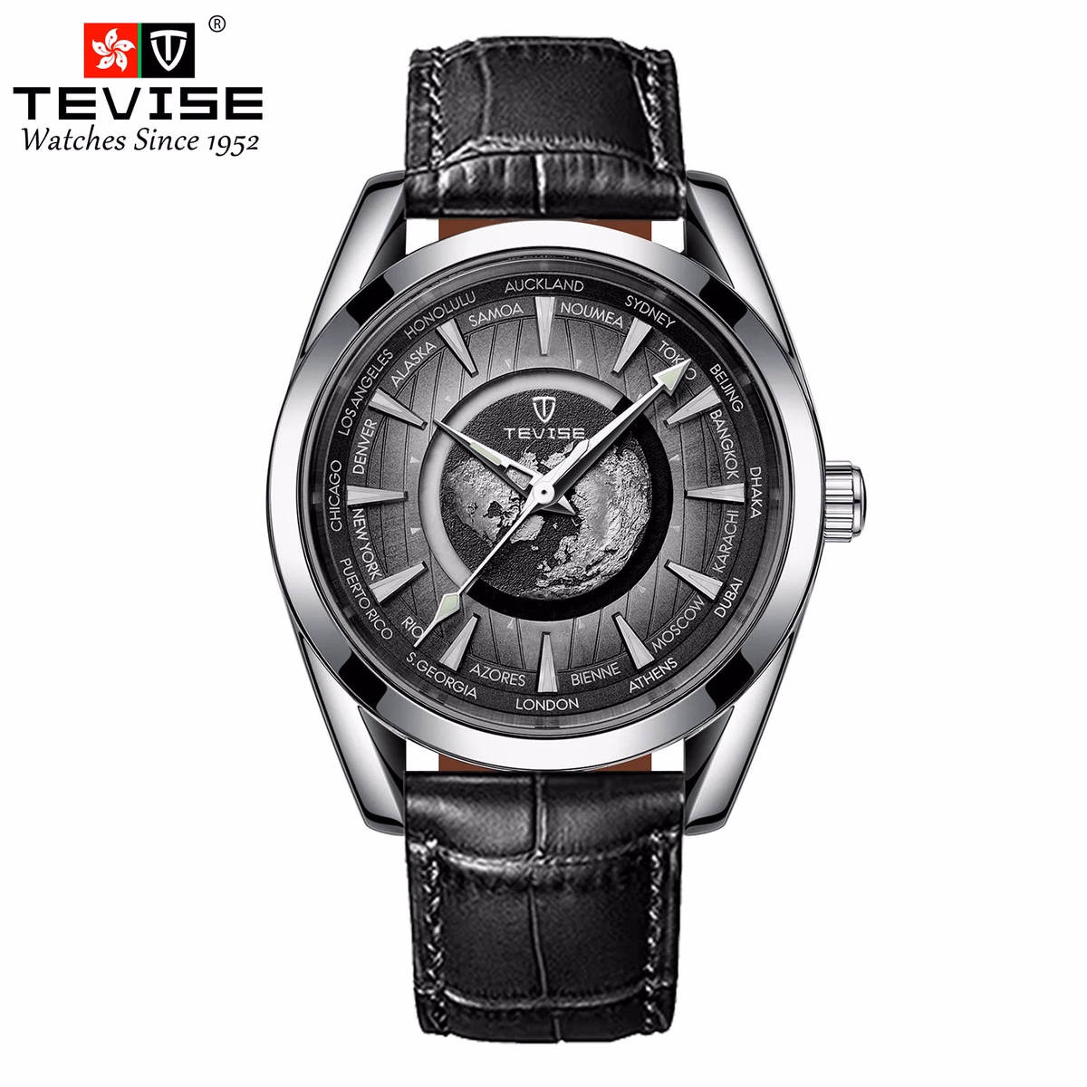 TEVISE 795 Men's Blue Leather Automatic Sport Watch — image 2