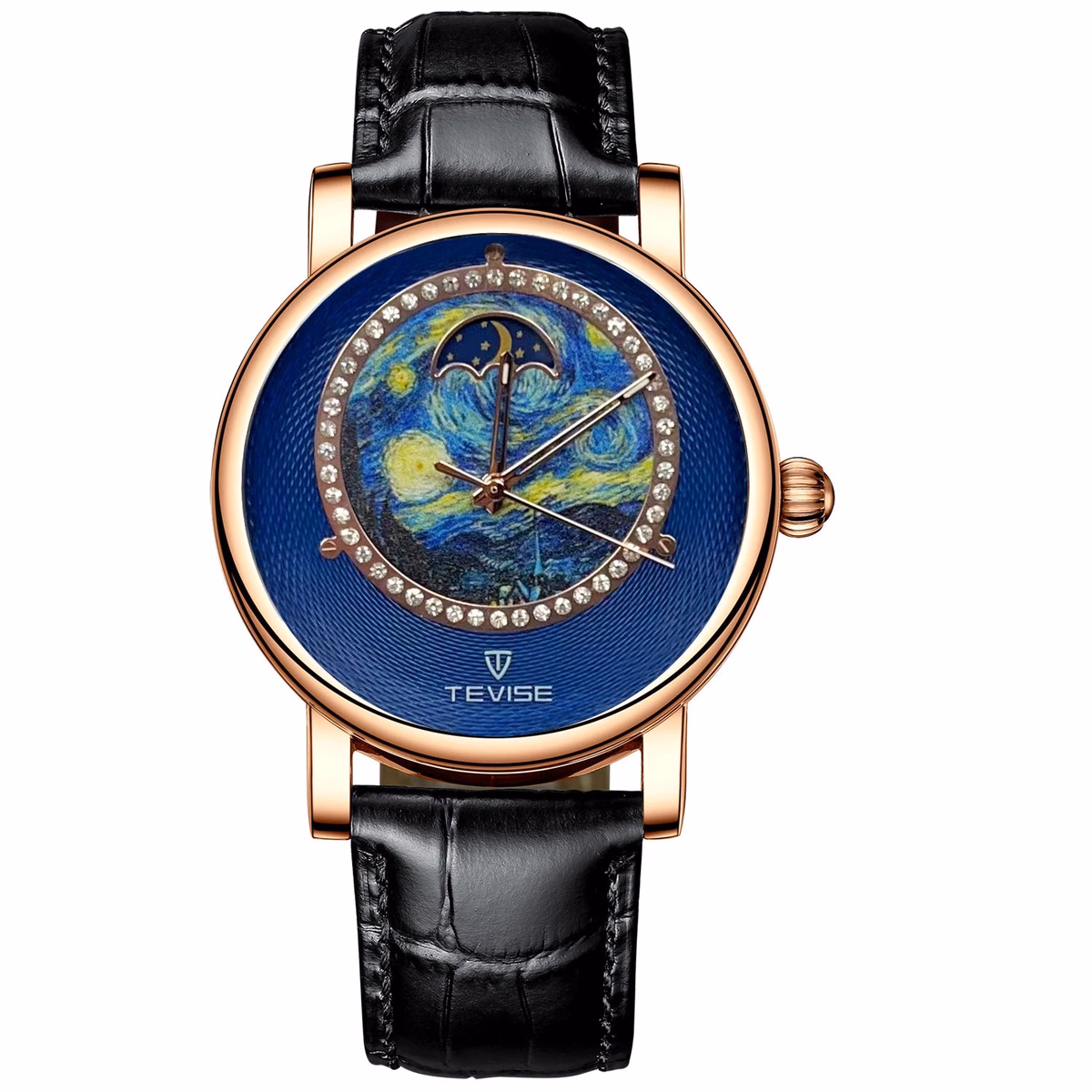 Men's Zircon Art Design Mechanical Watch with Power Reserve — image 5
