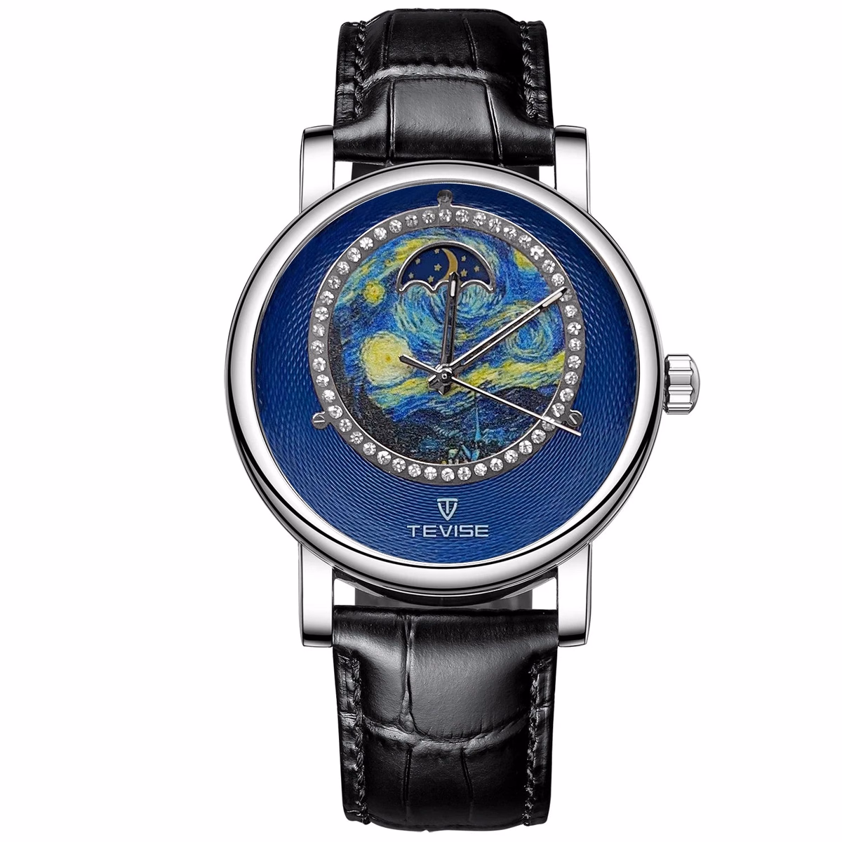 Men's Zircon Art Design Mechanical Watch with Power Reserve — image 6