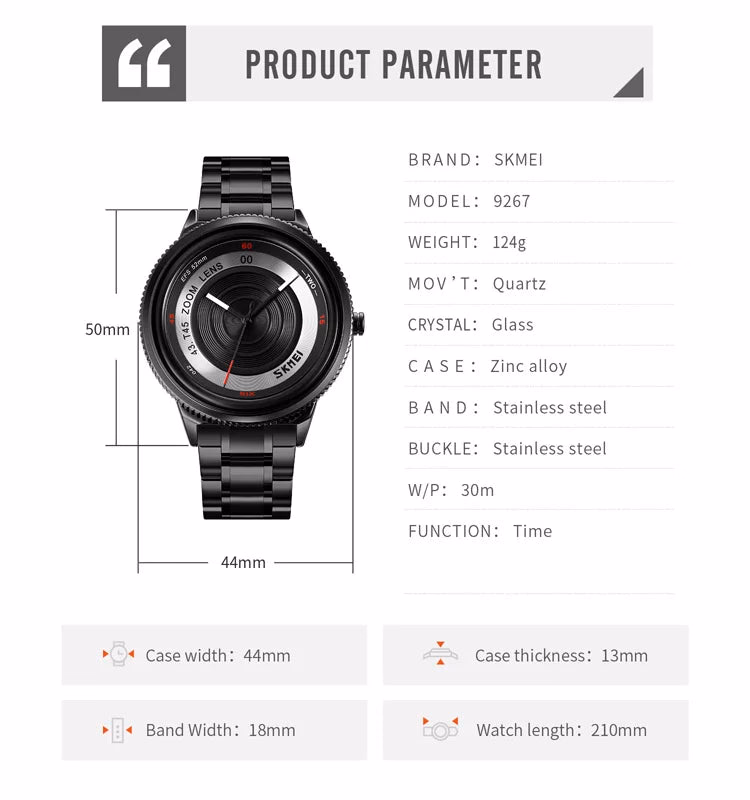 Men's Luxury Waterproof Quartz Watch with Wheel Design — image 6