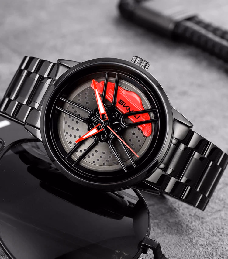 Men's Luxury Quartz Watch Waterproof Car Wheel Design — image 4