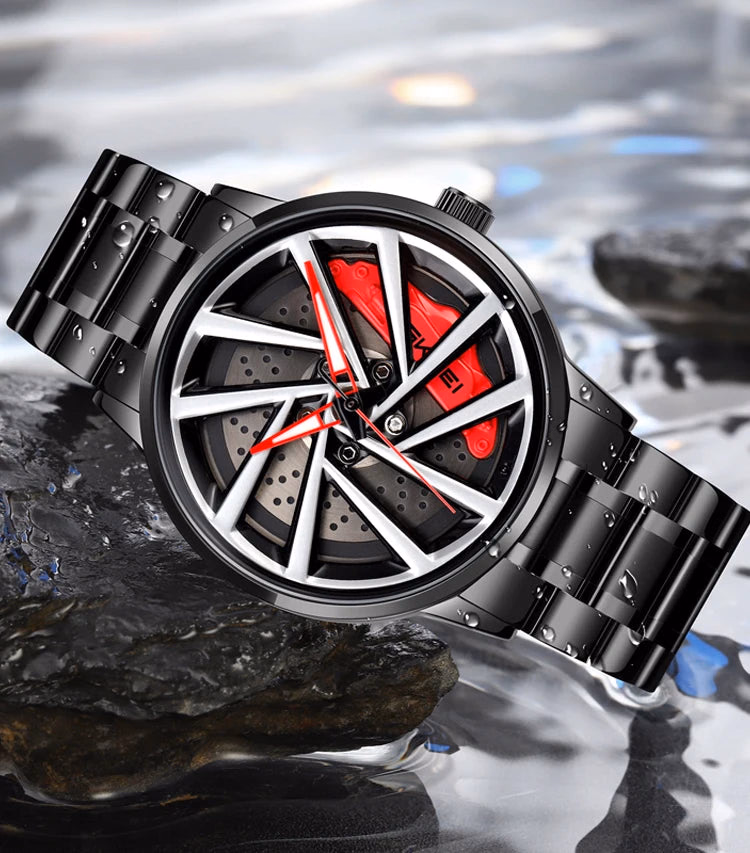 Men's Luxury Quartz Watch Waterproof Car Wheel Design — image 3