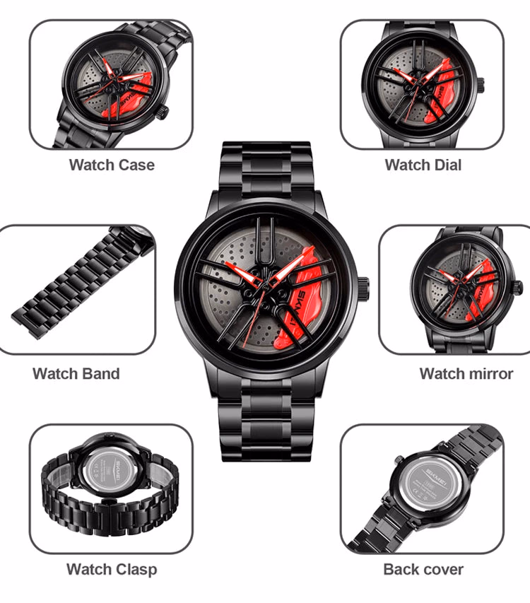 Men's Luxury Quartz Watch Waterproof Car Wheel Design — image 5