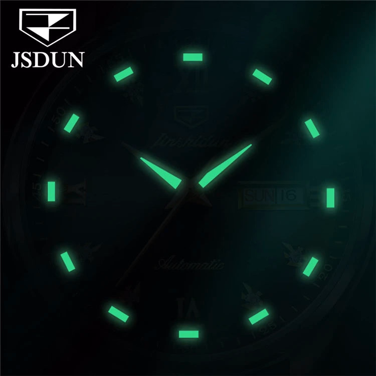 JSDUN Men's 39mm Stainless Steel Waterproof Mechanical Watch — image 4